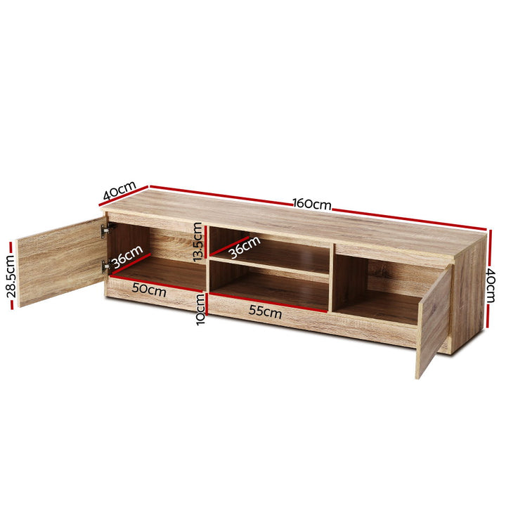 TV Stand Entertainment Unit Wood Grain Design 160cm - Homecoze