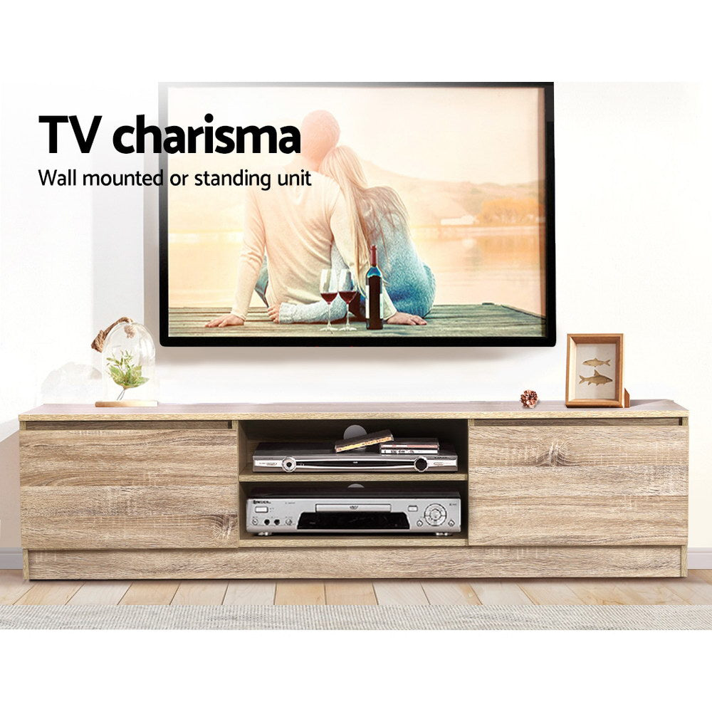 TV Stand Entertainment Unit Wood Grain Design 160cm - Homecoze