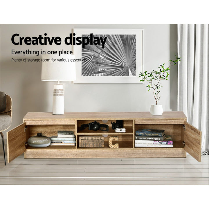 TV Stand Entertainment Unit Wood Grain Design 160cm - Homecoze