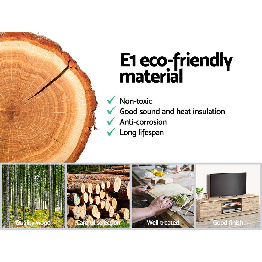 TV Stand Entertainment Unit Wood Grain Design 160cm - Homecoze