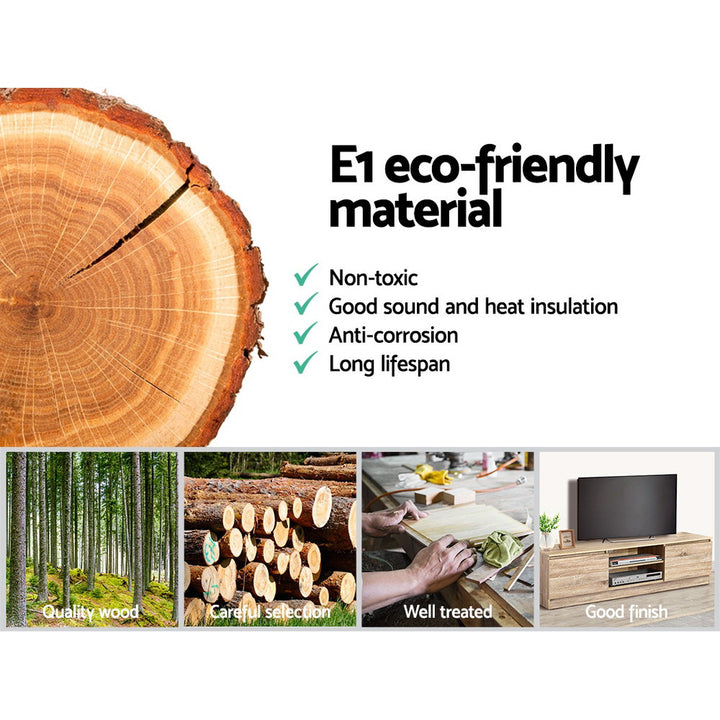 TV Stand Entertainment Unit Wood Grain Design 160cm - Homecoze