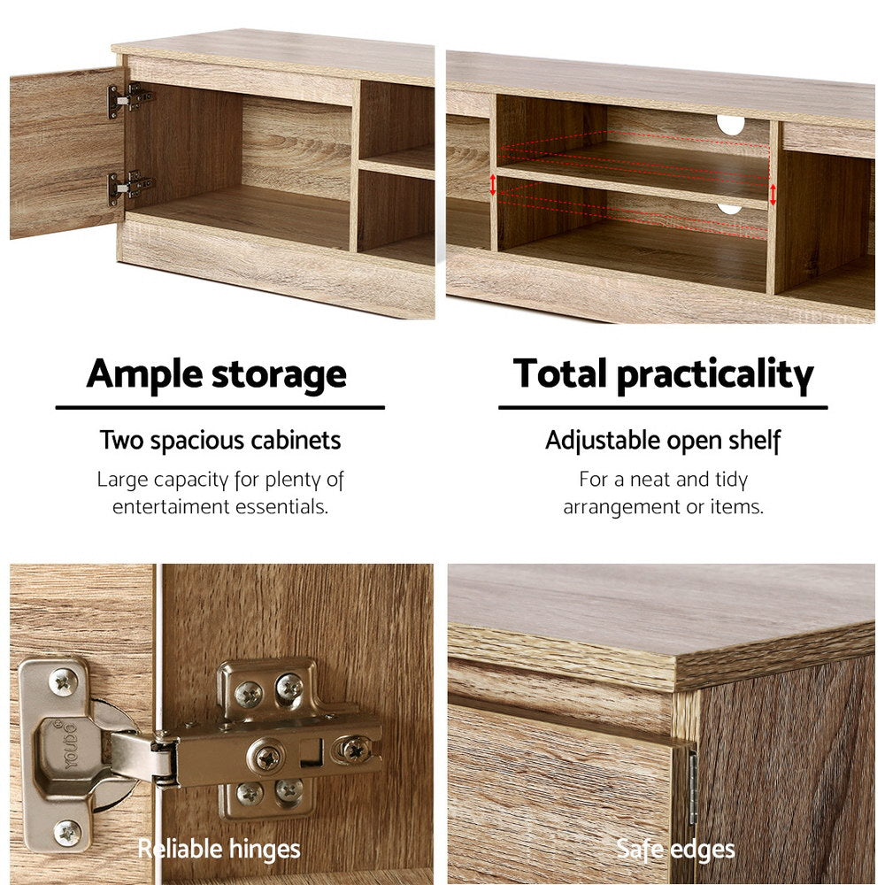 TV Stand Entertainment Unit Wood Grain Design 160cm - Homecoze
