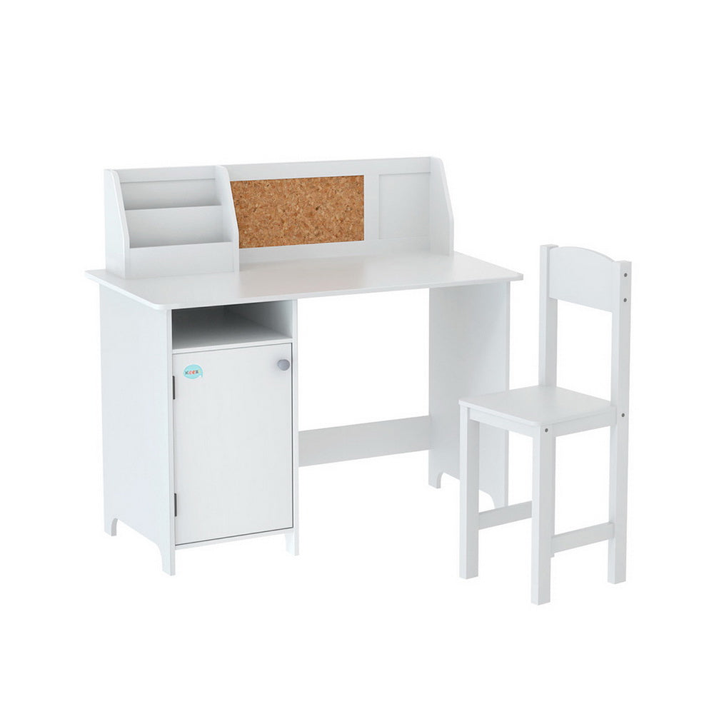 Kids Mini Table and Chair Activity Desk Set - White - Homecoze