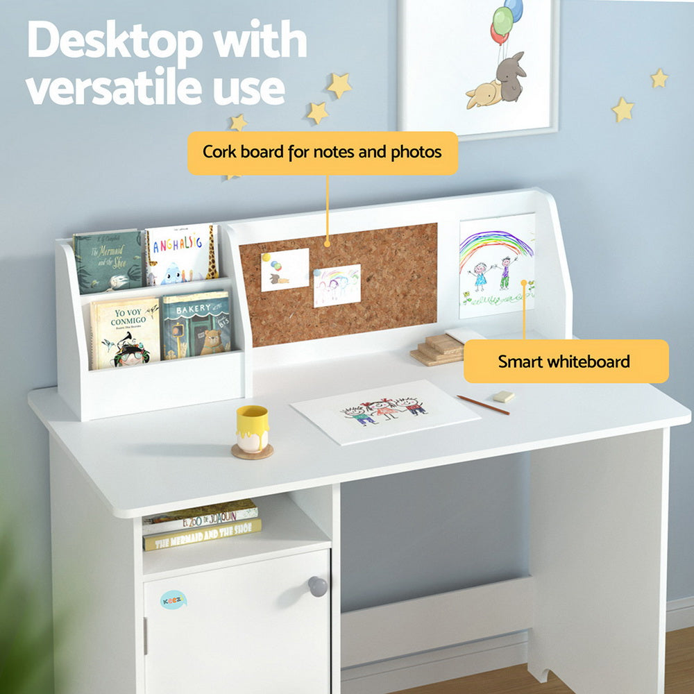 Kids Mini Table and Chair Activity Desk Set - White - Homecoze