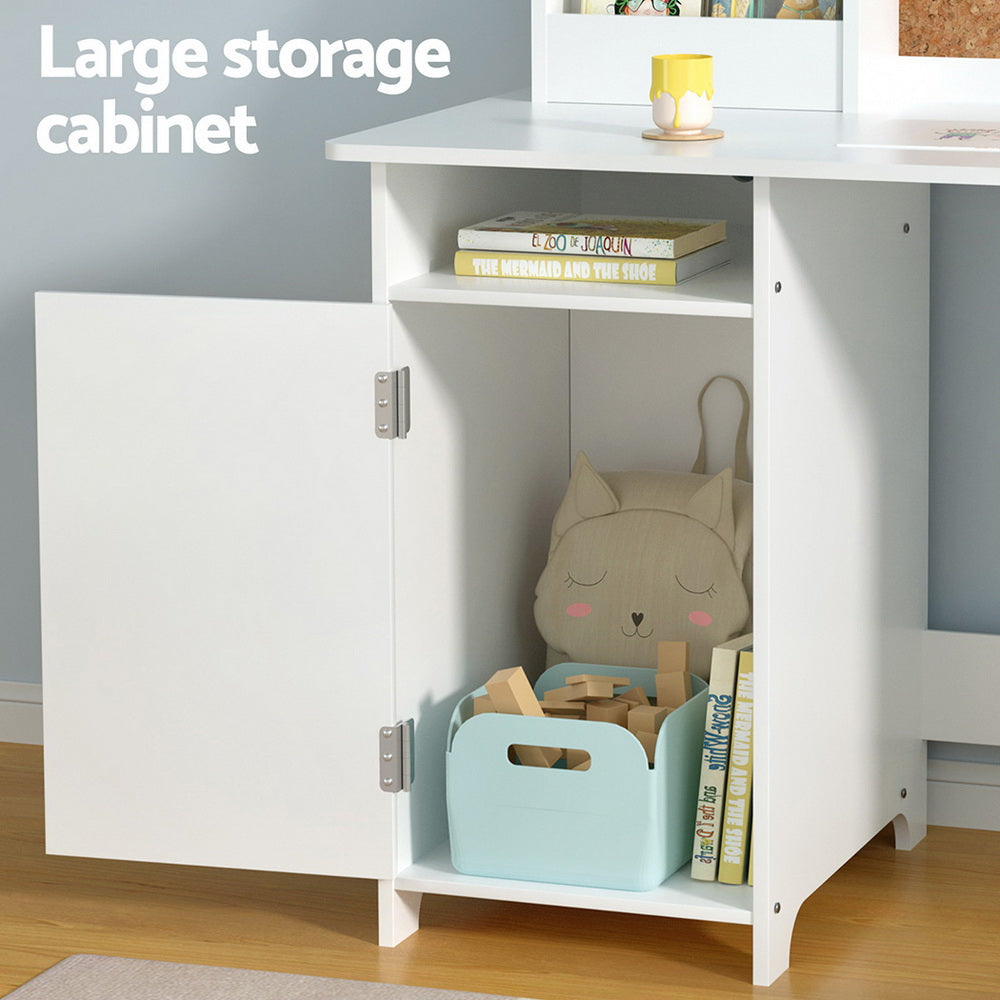 Kids Mini Table and Chair Activity Desk Set - White - Homecoze