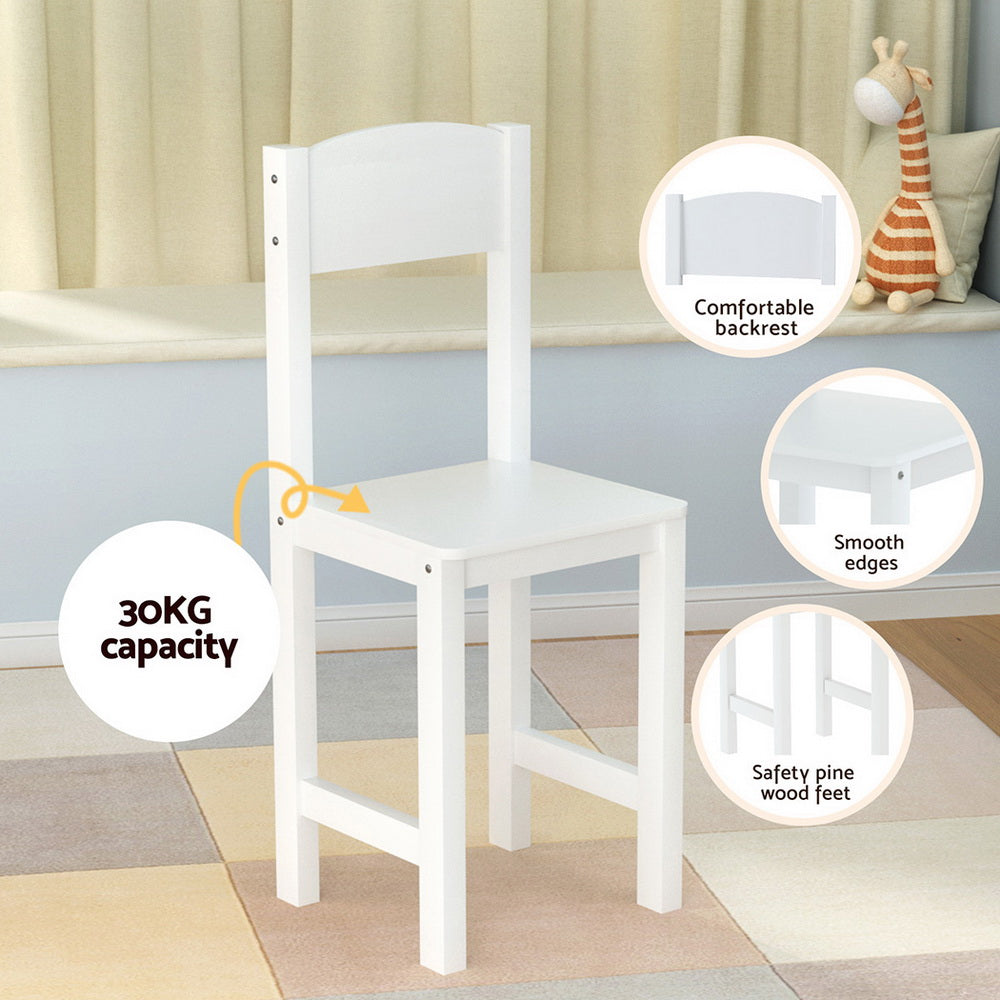 Kids Mini Table and Chair Activity Desk Set - White - Homecoze
