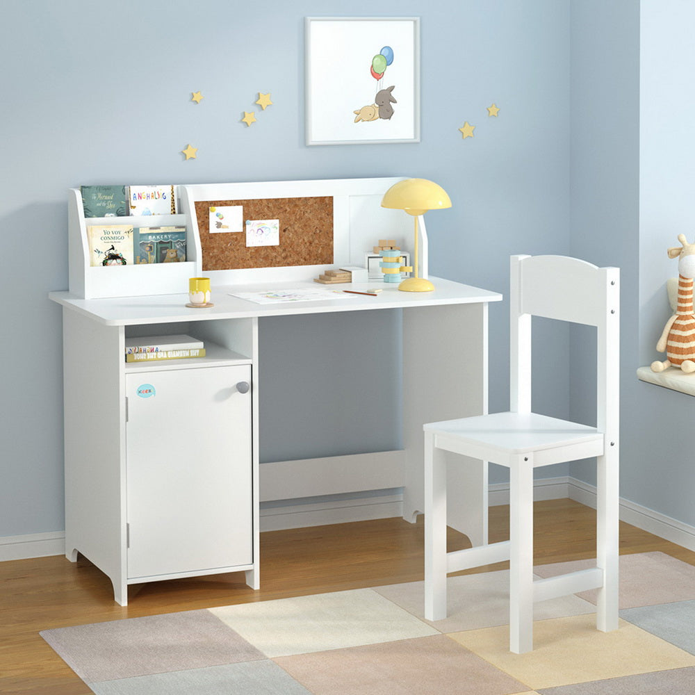 Kids Mini Table and Chair Activity Desk Set - White - Homecoze