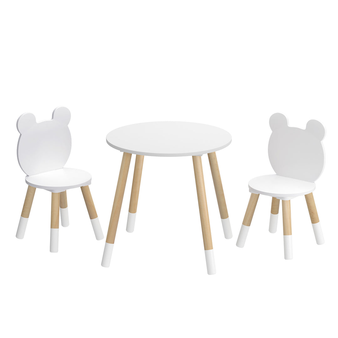 3PC Kids Activity Table and Chairs Set - White