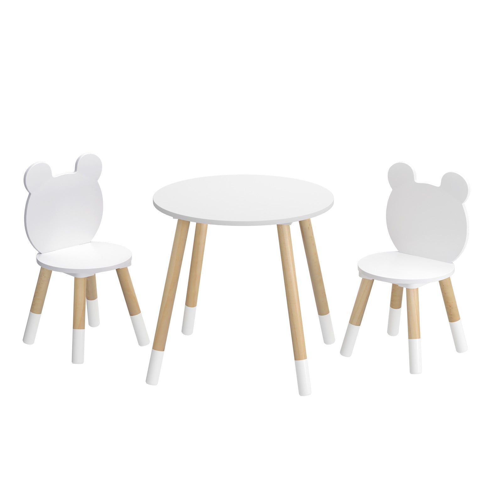 3PC Kids Activity Table and Chairs Set - White - Homecoze