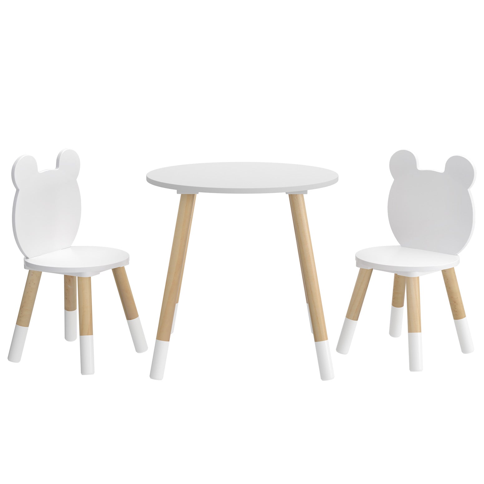 3PC Kids Activity Table and Chairs Set - White - Homecoze