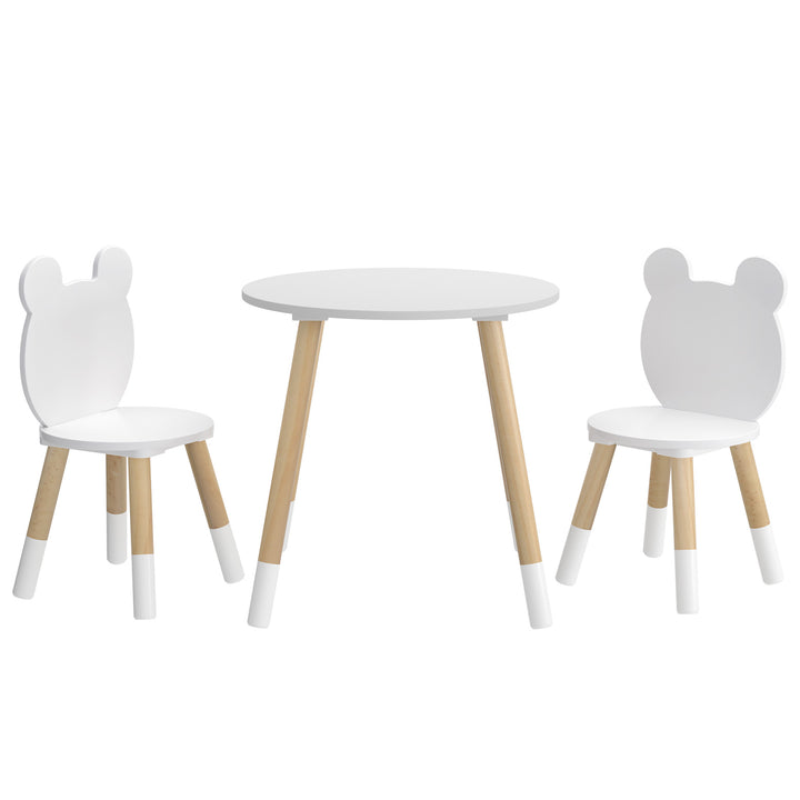 3PC Kids Activity Table and Chairs Set - White