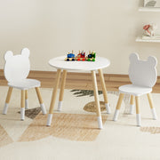 3PC Kids Activity Table and Chairs Set - White - Homecoze