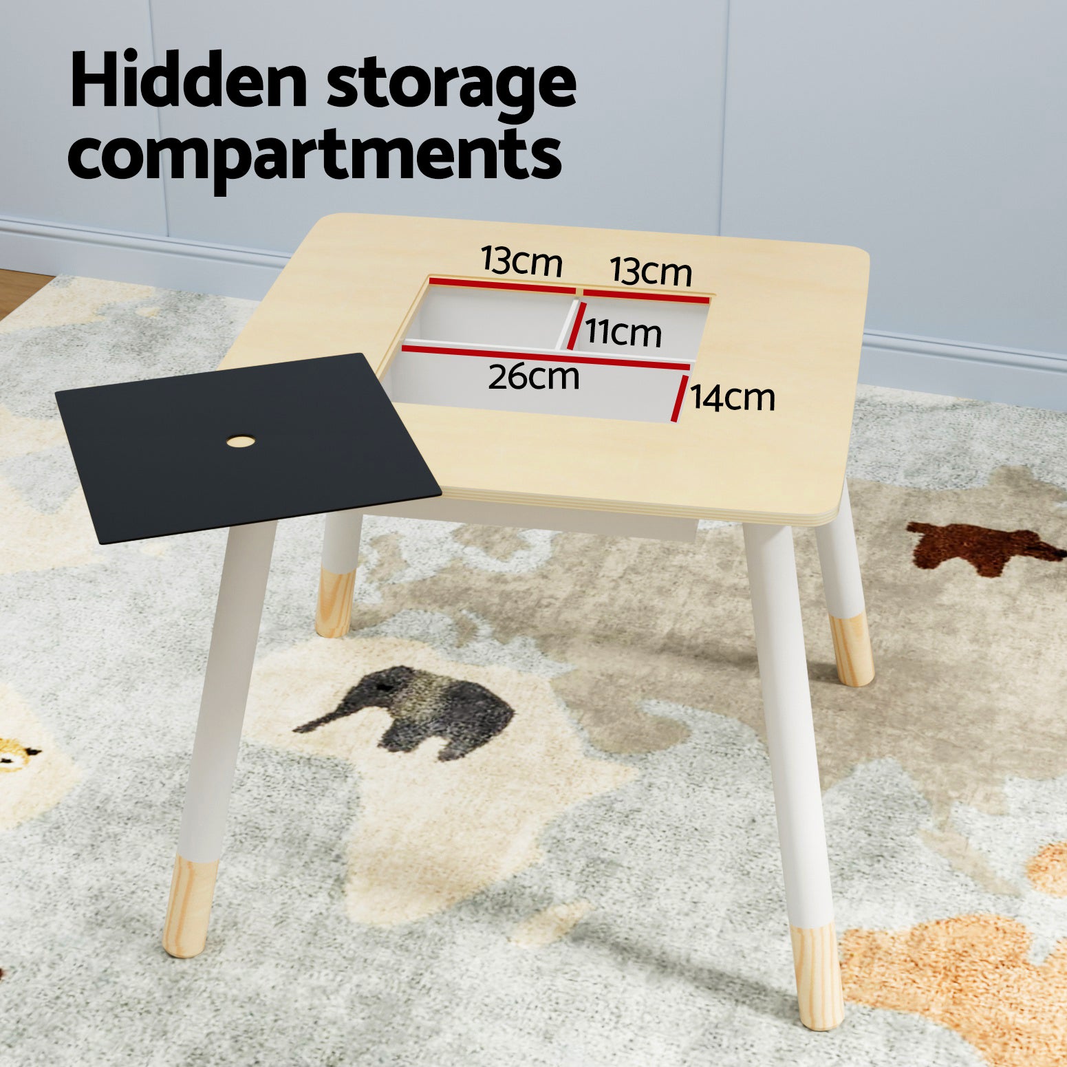 3PC Kids Activity Table and Chairs Set with Chalkboard - Homecoze
