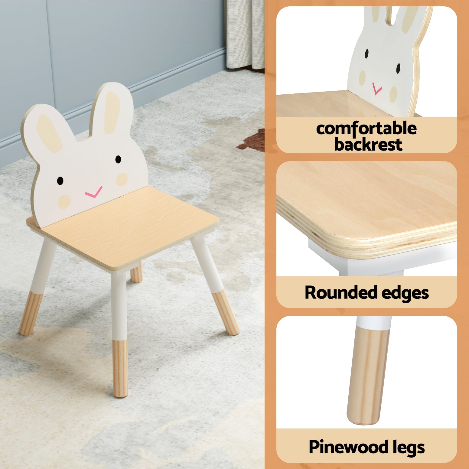 3PC Kids Activity Table and Chairs Set with Chalkboard - Homecoze