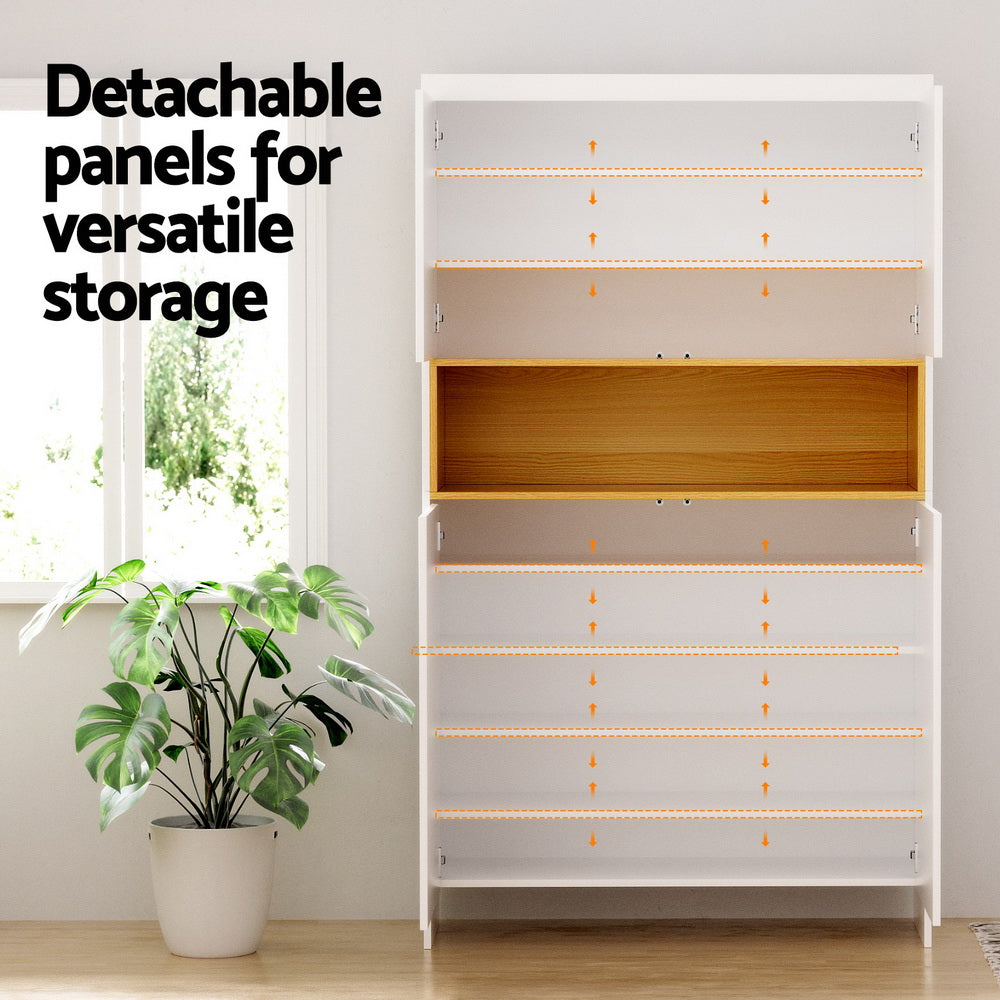 Artiss Shoe Rack Storage Cabinet 9 Tiers White - Homecoze