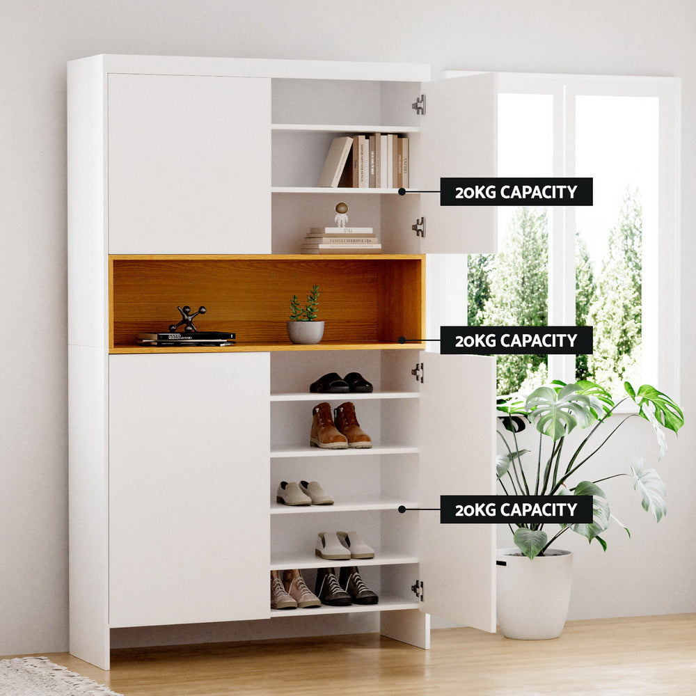 Artiss Shoe Rack Storage Cabinet 9 Tiers White - Homecoze