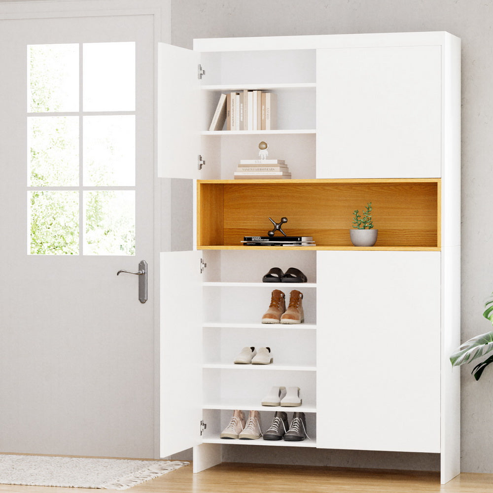 Artiss Shoe Rack Storage Cabinet 9 Tiers White - Homecoze