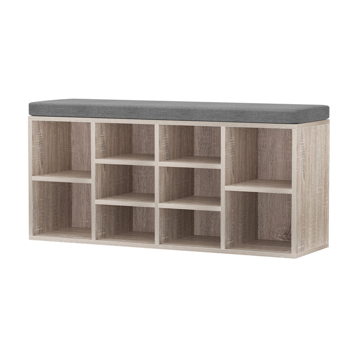 10-Slot Shoe Cabinet with Seat - Pine Homecoze