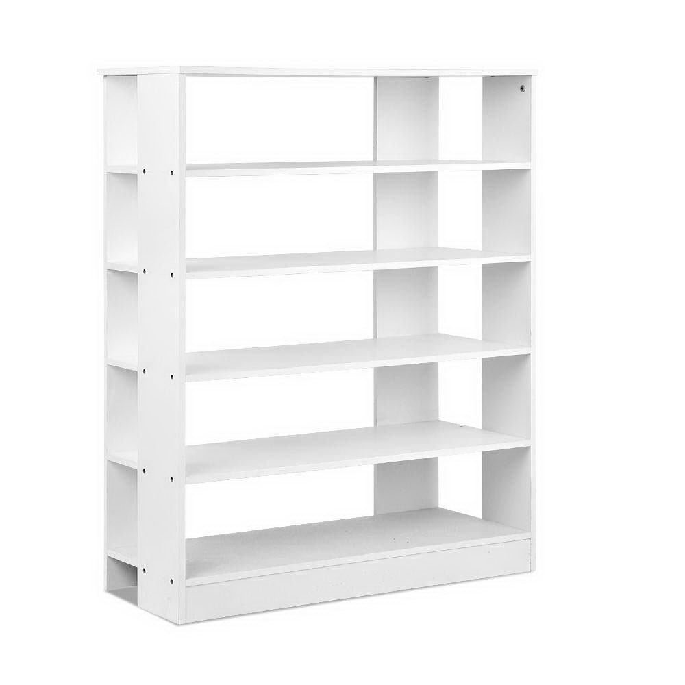 6-Tier Shoe Rack Shelf Cabinet - White - Homecoze