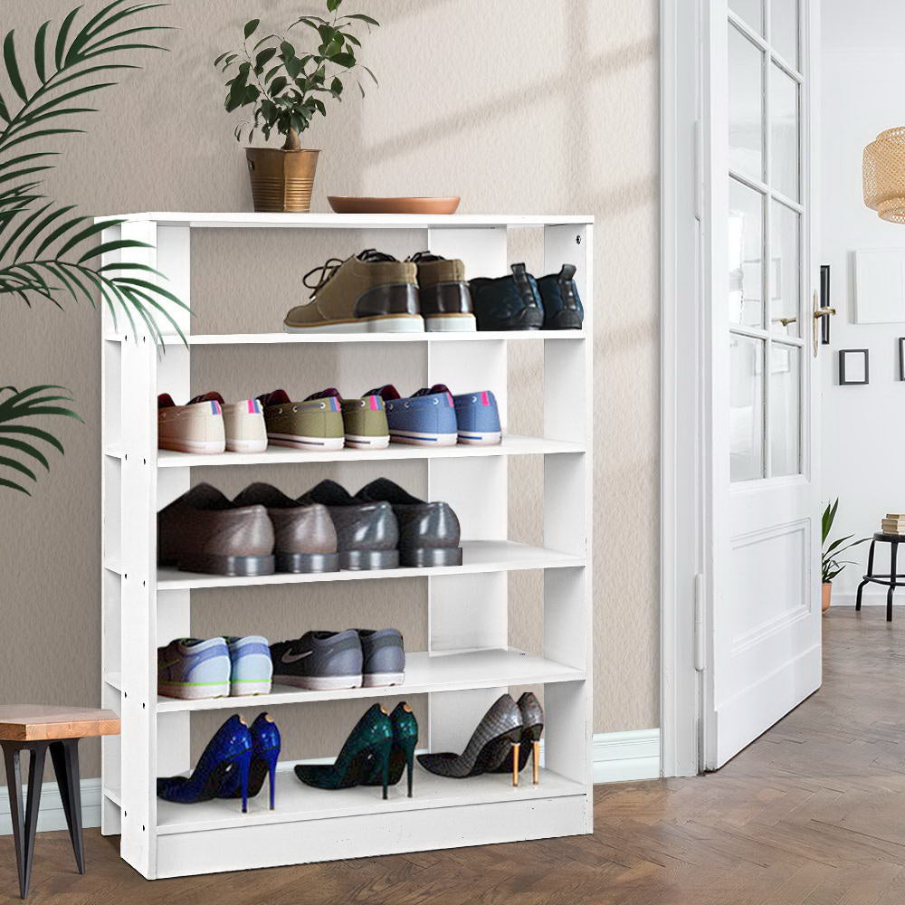 6-Tier Shoe Rack Shelf Cabinet - White - Homecoze
