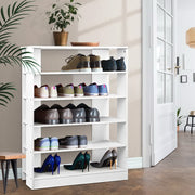 6-Tier Shoe Rack Shelf Cabinet - White - Homecoze