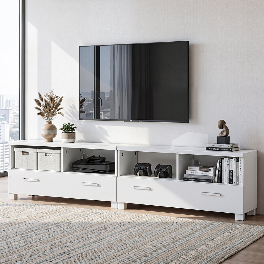 Brooks Modular TV Unit 180cm – White - Homecoze
