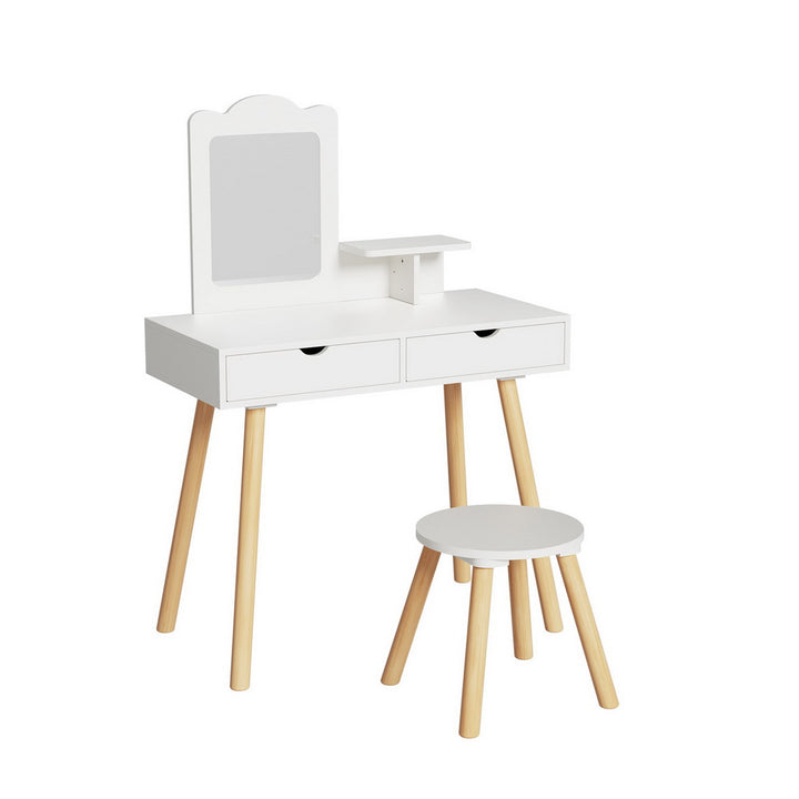 Kids Vanity Dressing Table Set with Stool & Mirror - Homecoze