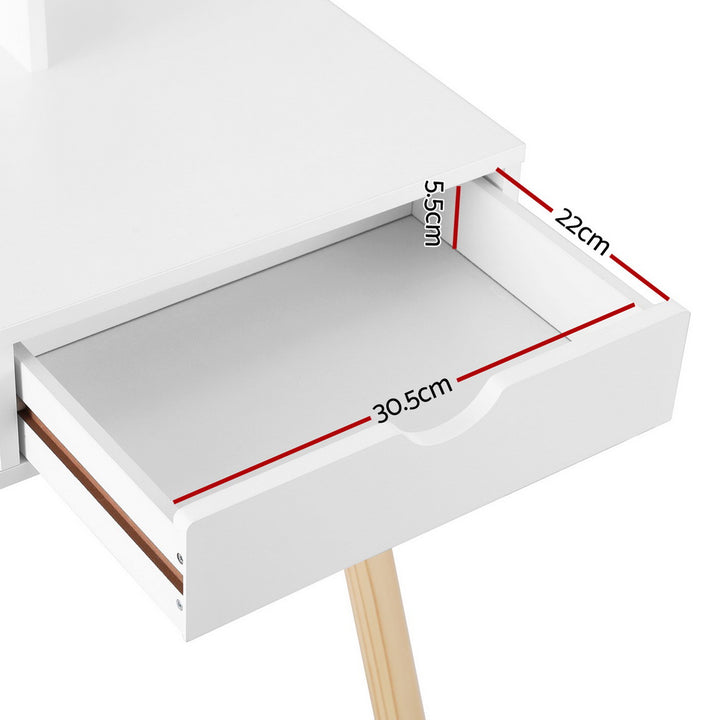 Kids Vanity Dressing Table Set with Stool & Mirror - Homecoze