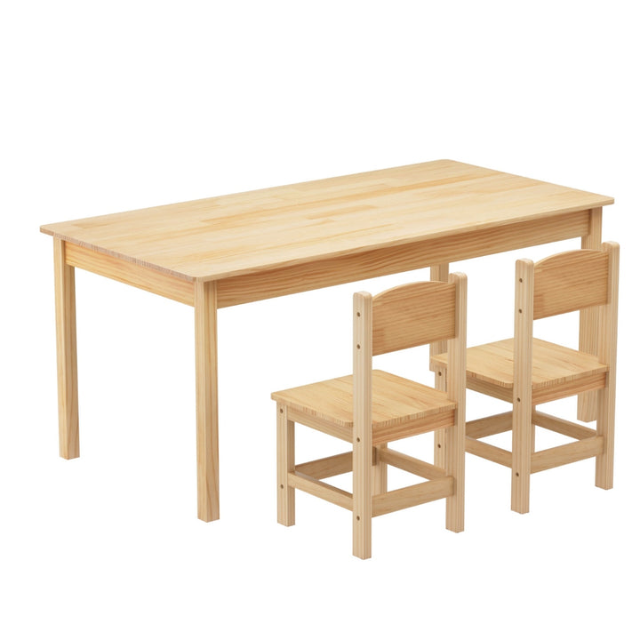 1 Keezi Kids Table and 2 Chairs Set Pinewood - Homecoze