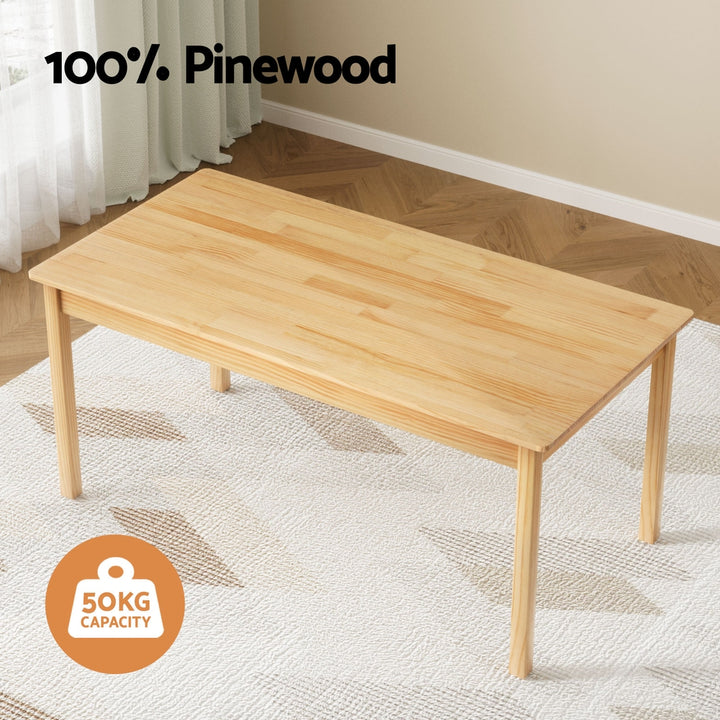 1 Keezi Kids Table and 2 Chairs Set Pinewood - Homecoze