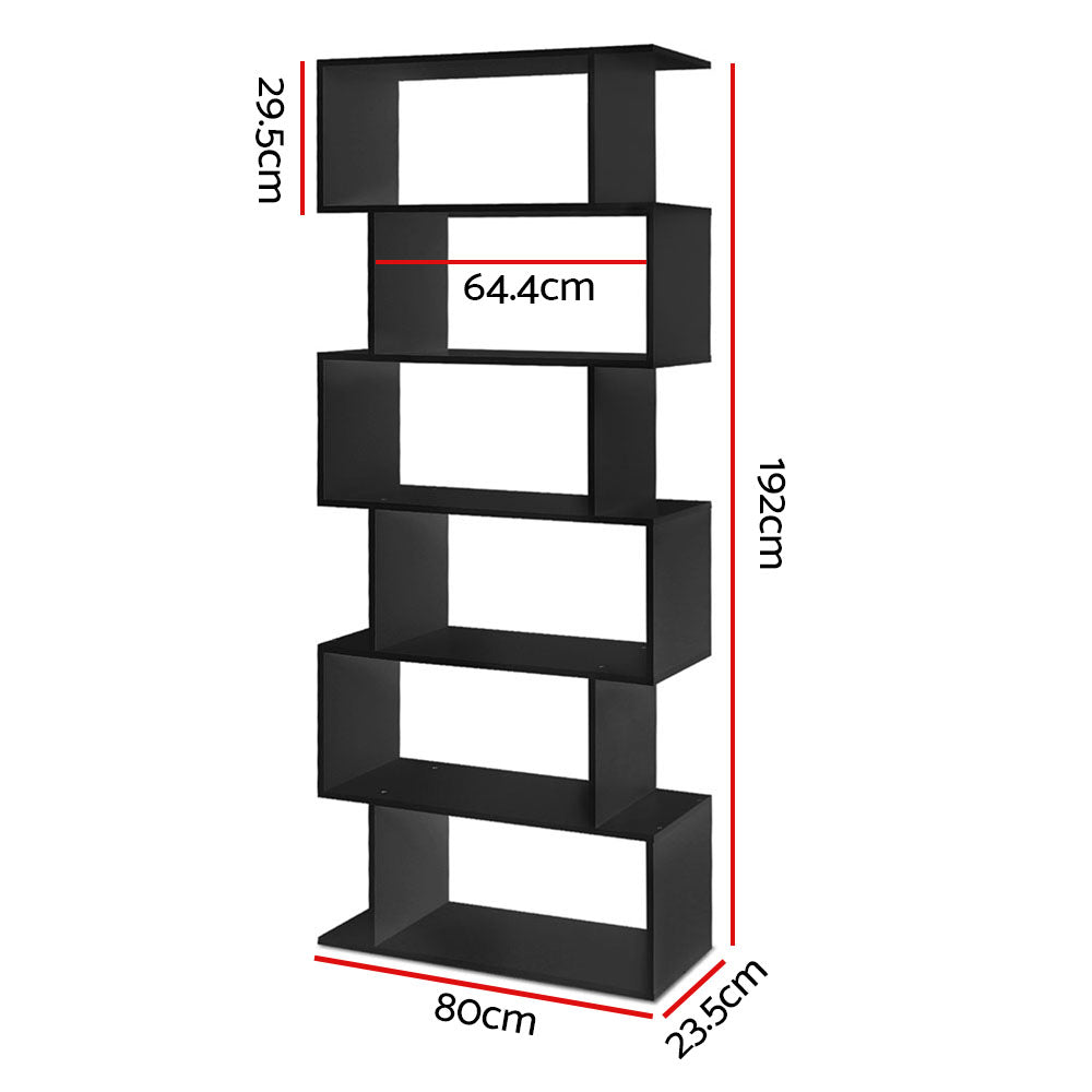 6 Tier Display BookShelf - Black - Homecoze