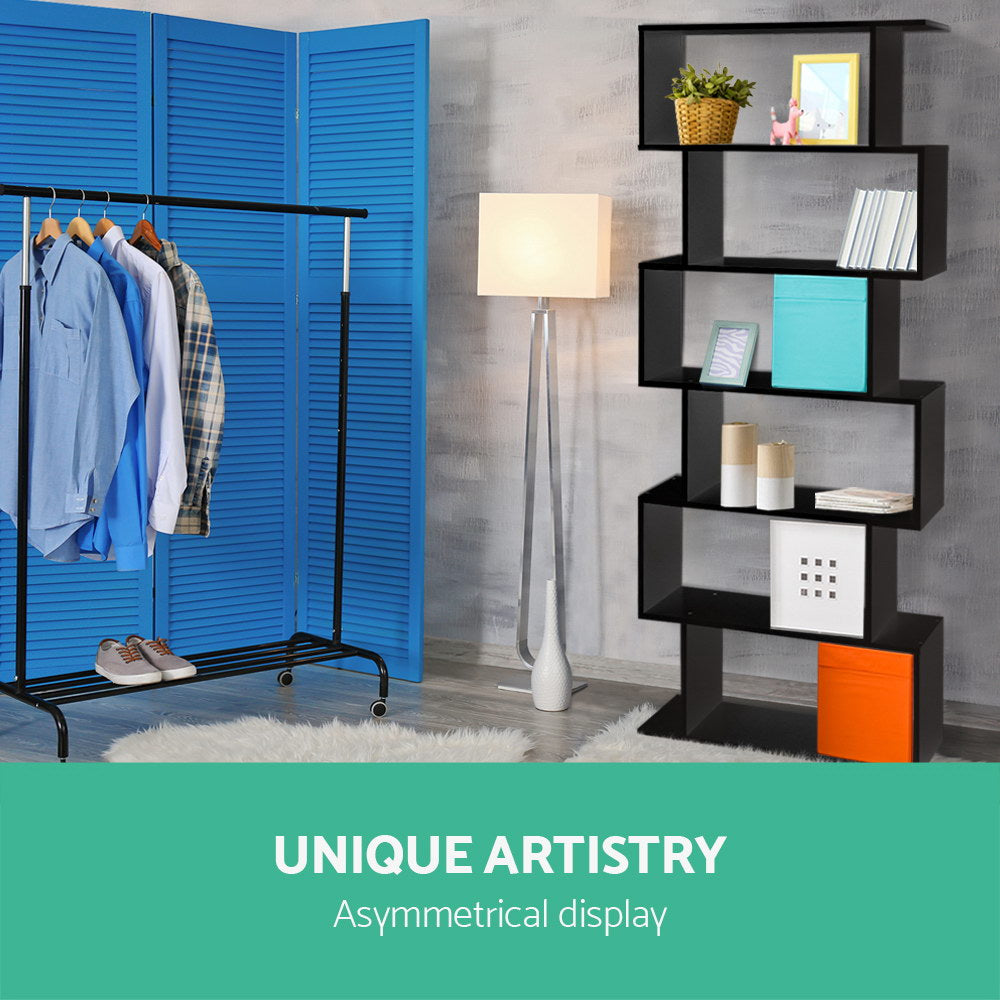 6 Tier Display BookShelf - Black - Homecoze