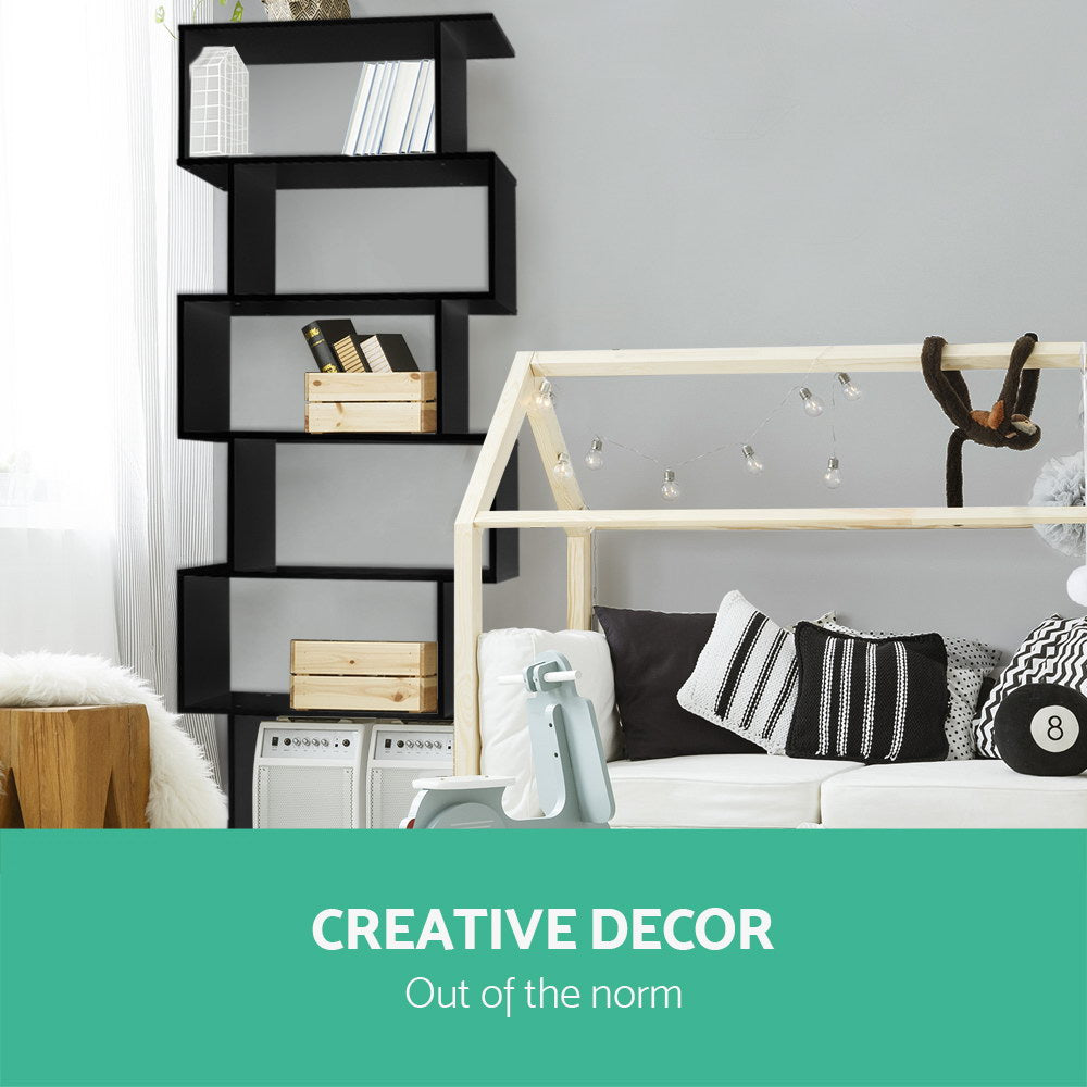 6 Tier Display BookShelf - Black - Homecoze