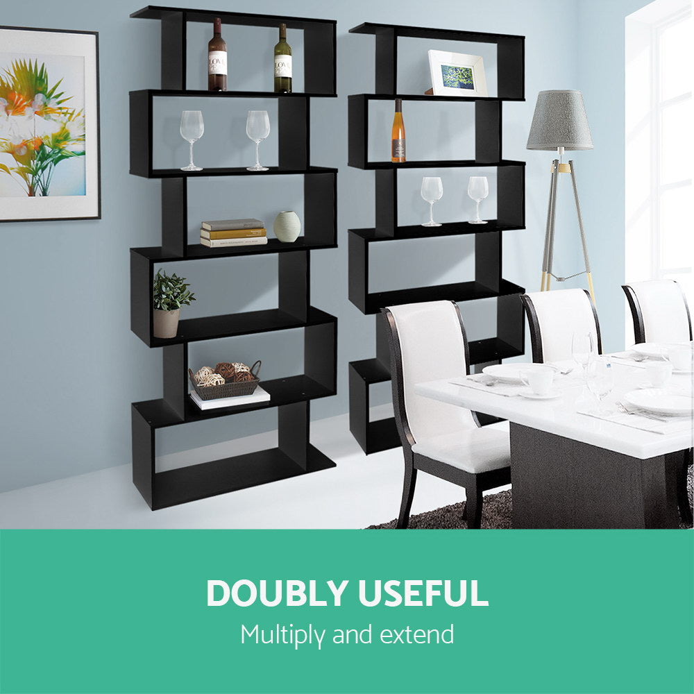 6 Tier Display BookShelf - Black - Homecoze