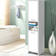 Bathroom & Laundry 185cm Tallboy Storage Cabinet with Adjustable Shelfs - White - Homecoze