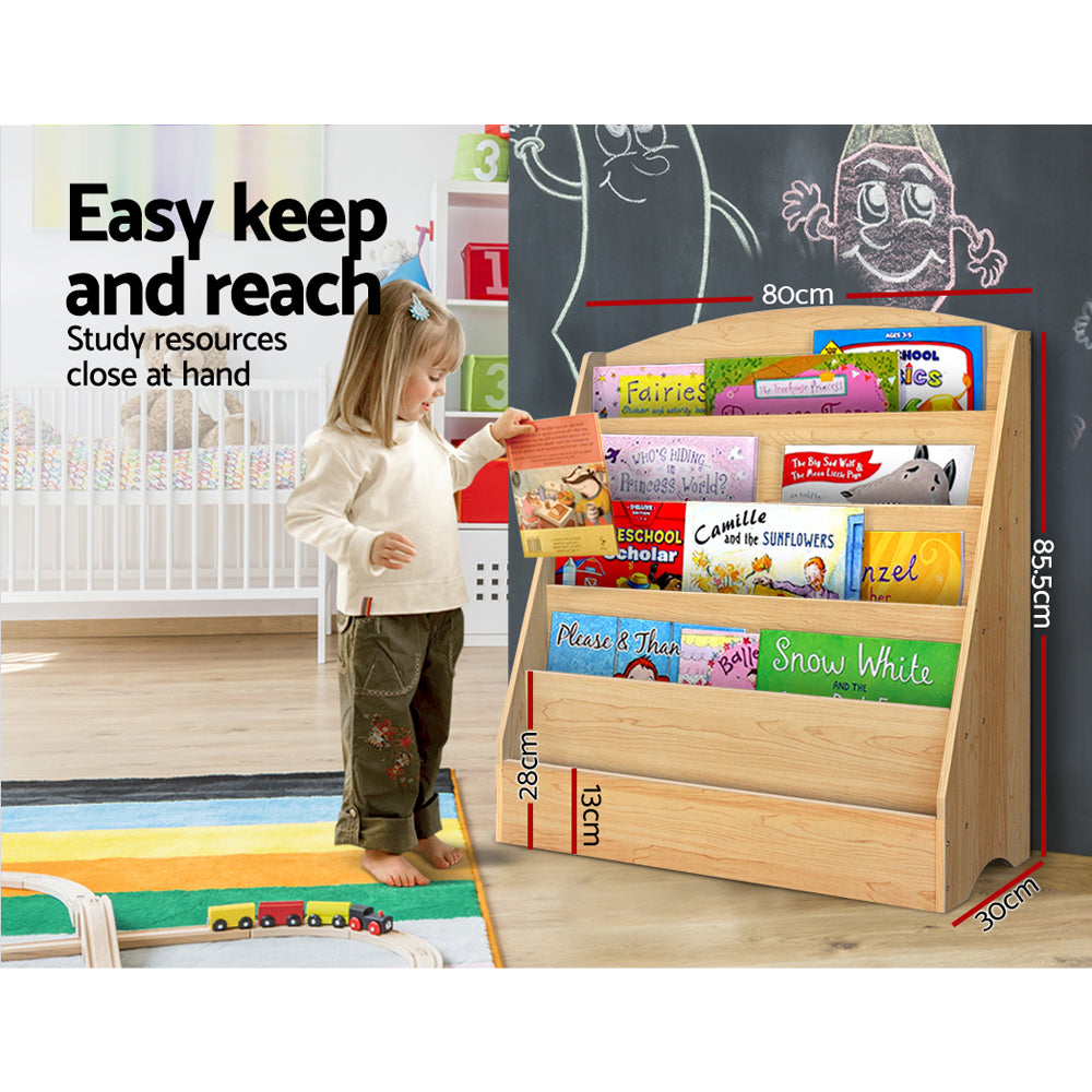 Kids 5 Tier Bookshelf - Natural - Homecoze
