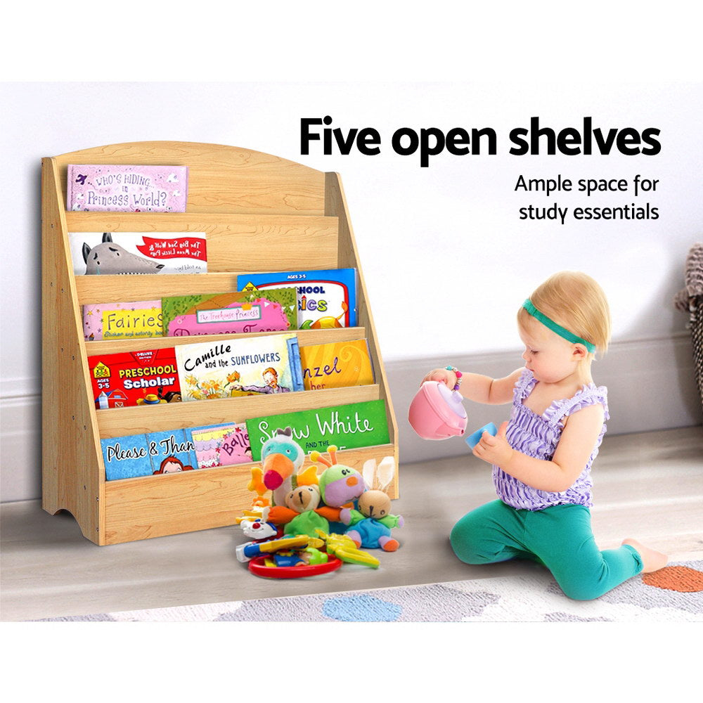 Kids 5 Tier Bookshelf - Natural - Homecoze