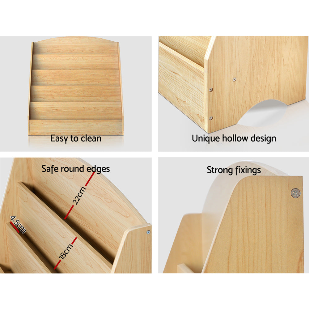 Kids 5 Tier Bookshelf - Natural - Homecoze