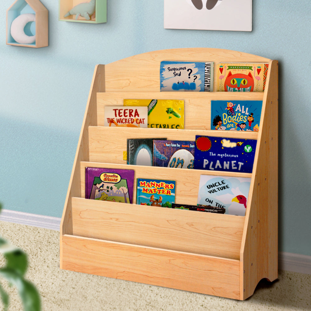 Kids 5 Tier Bookshelf - Natural - Homecoze