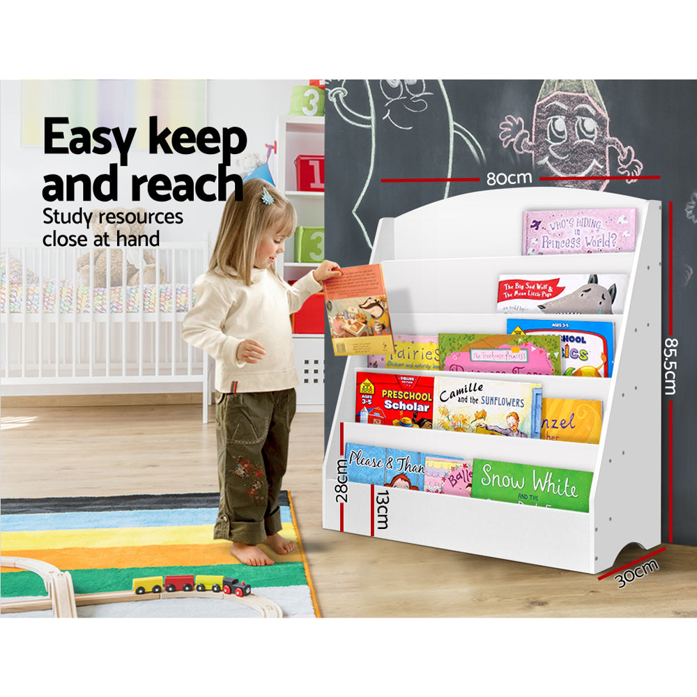 Kids 5 Tier Bookshelf - White - Homecoze