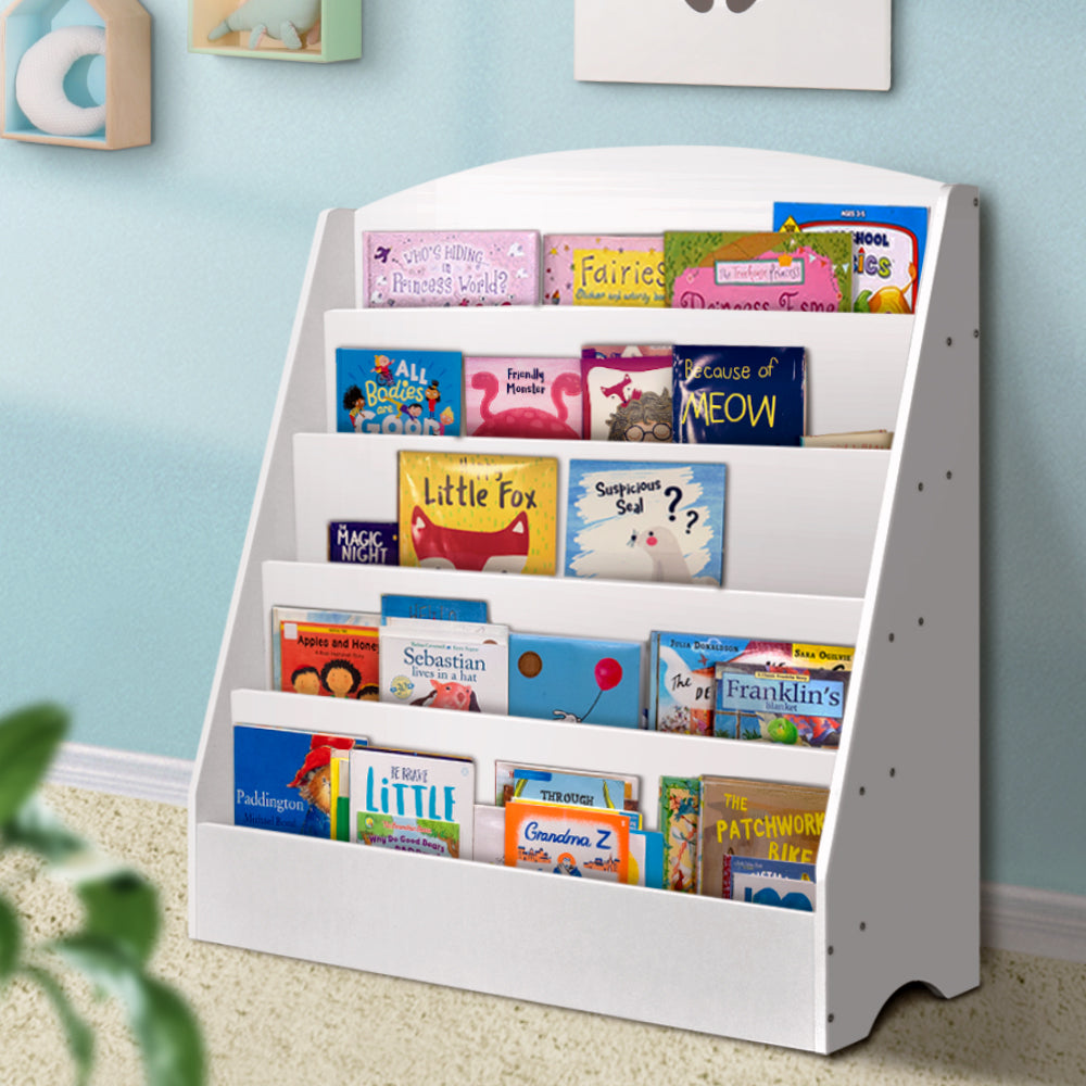 Kids 5 Tier Bookshelf - White - Homecoze