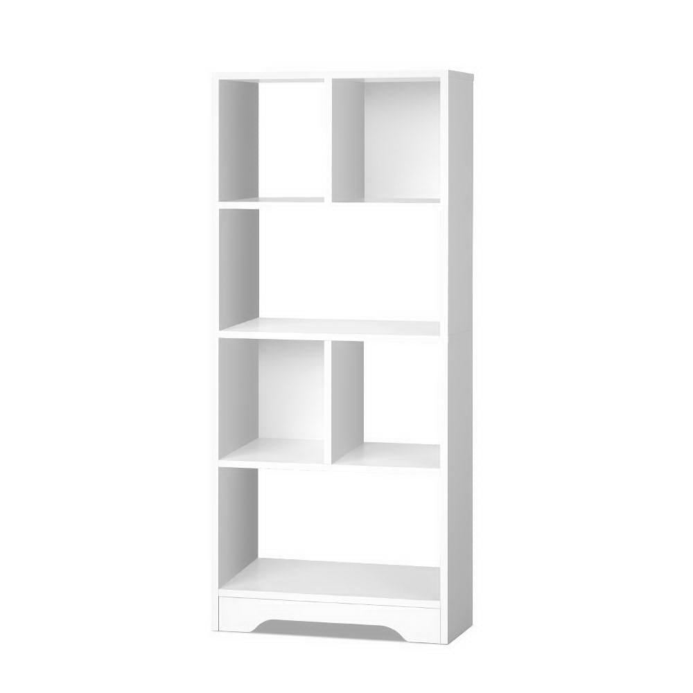 Display Shelf Bookcase 4 Tier Design - White - Homecoze
