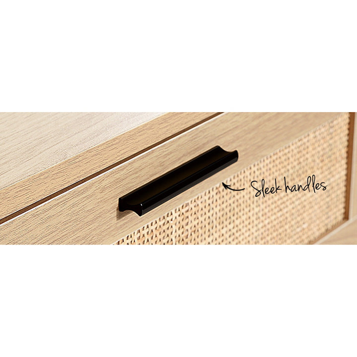 Lola Rattan 4 Drawer Tallboy Chest of Drawers - Homecoze