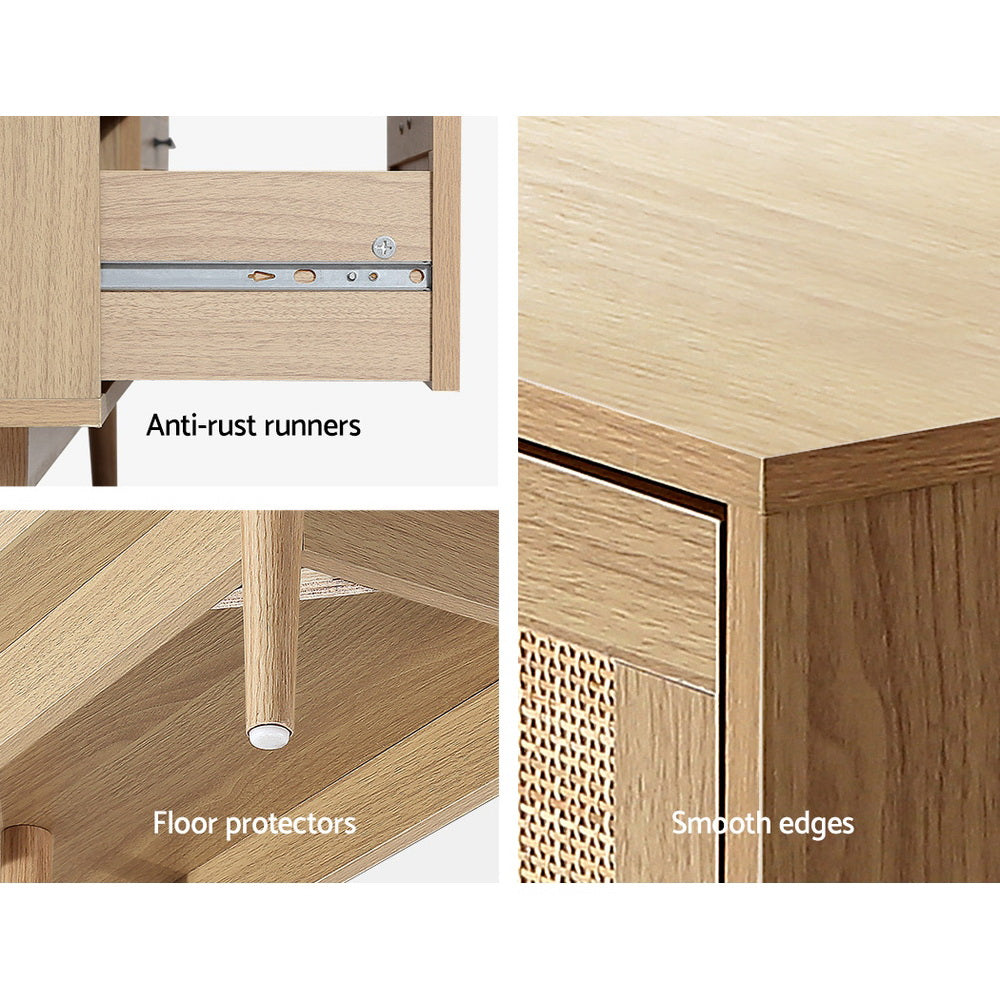 Lola Rattan 4 Drawer Tallboy Chest of Drawers - Homecoze