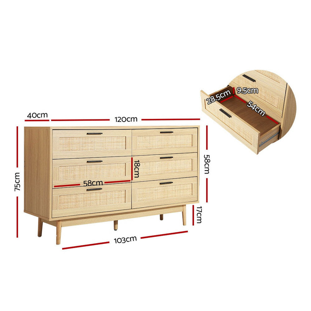 Lola Rattan Lowboy Chest of Drawers - Homecoze
