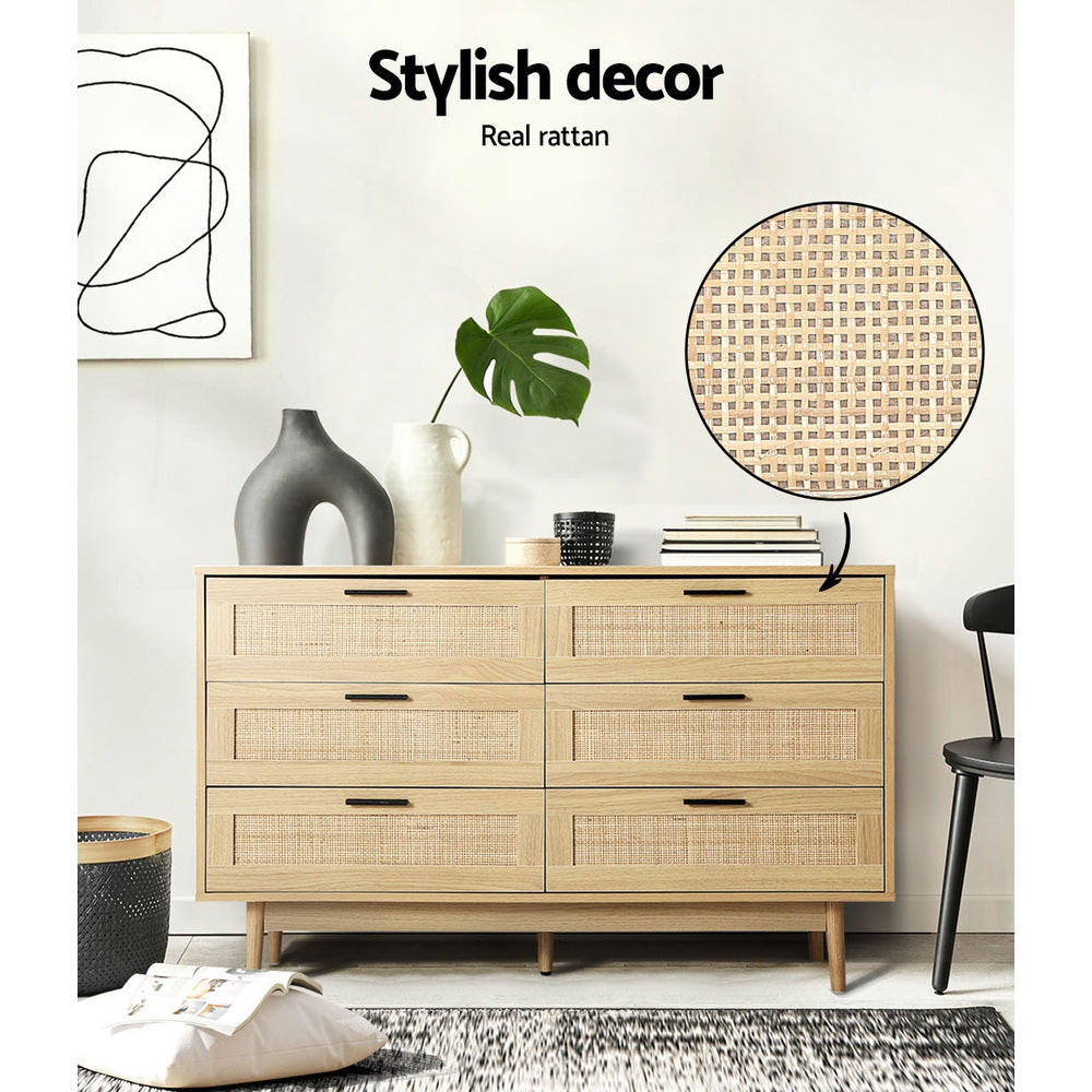 Lola Rattan Lowboy Chest of Drawers - Homecoze