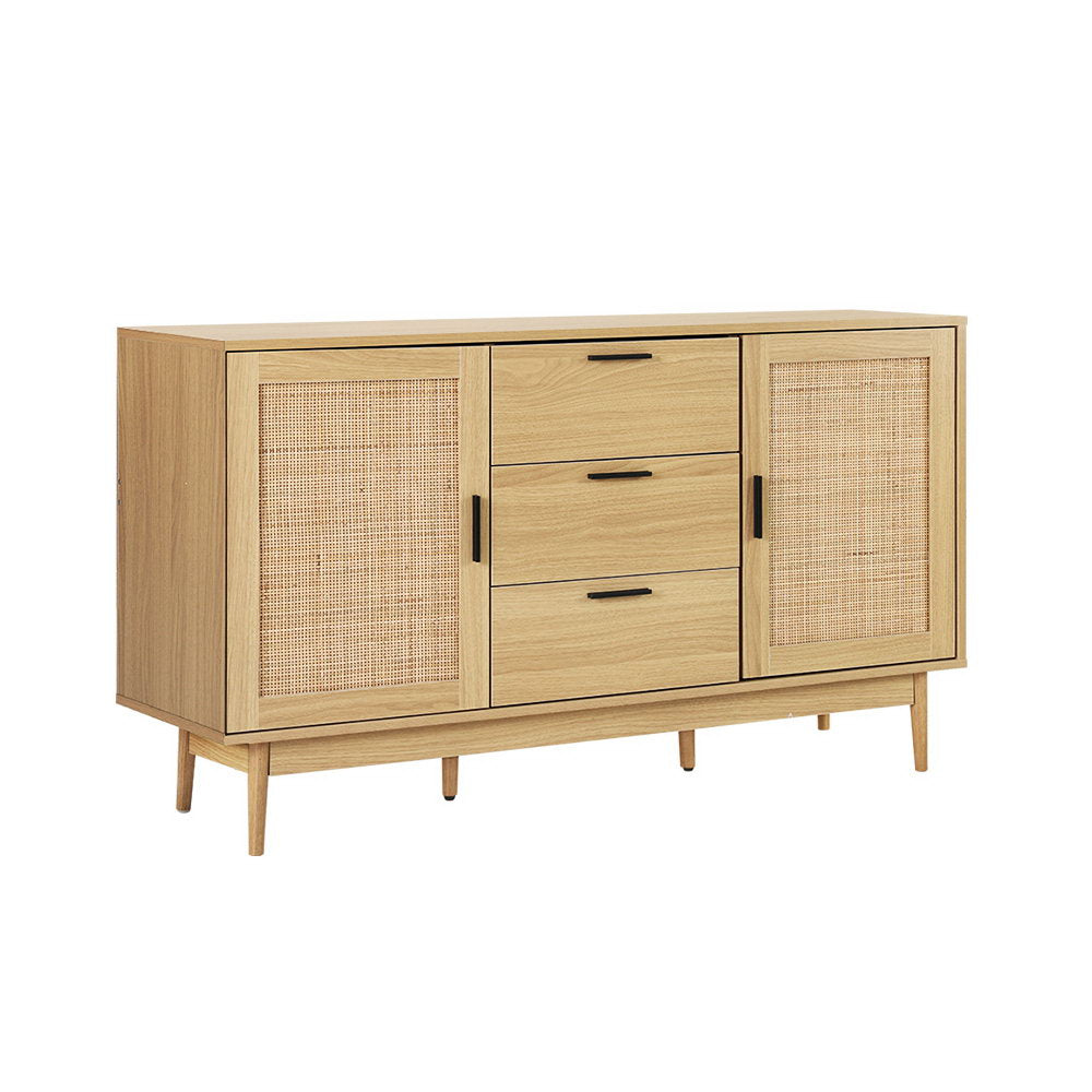 Lola Rattan Buffet Storage Sideboard with Drawers - Homecoze