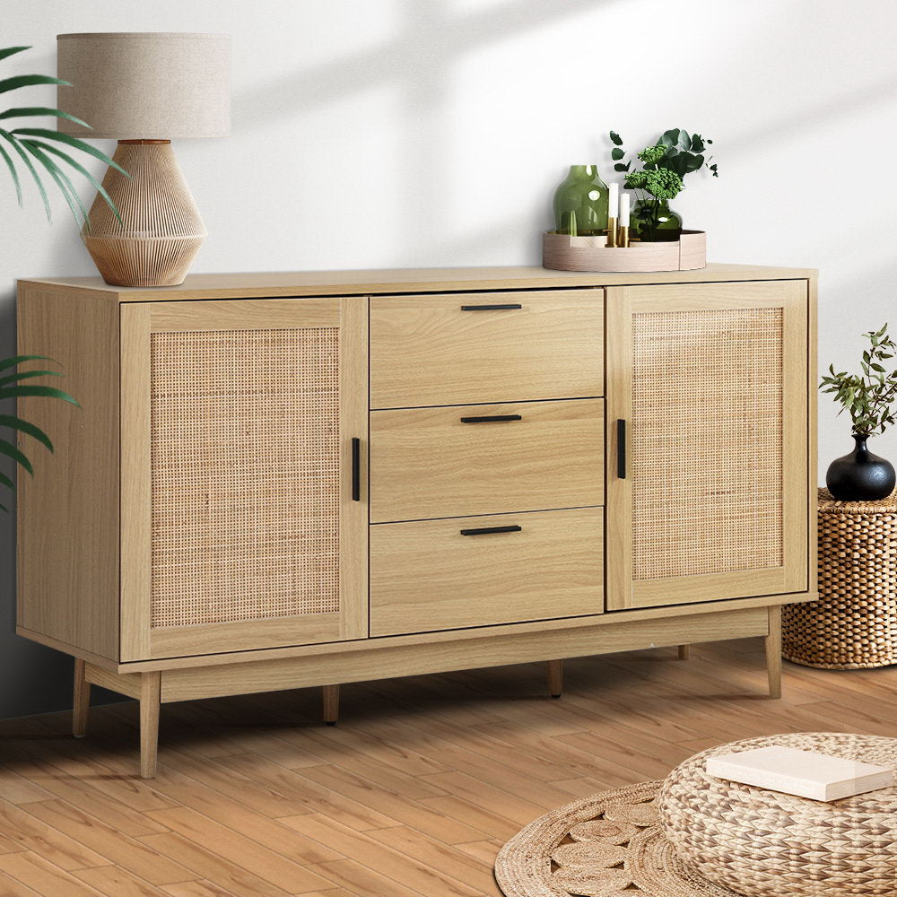 Lola Rattan Buffet Storage Sideboard with Drawers - Homecoze