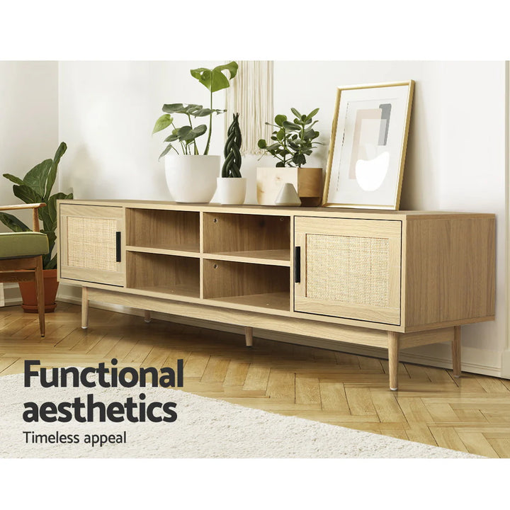 Lola Rattan TV Unit 180cm – Oak - Homecoze