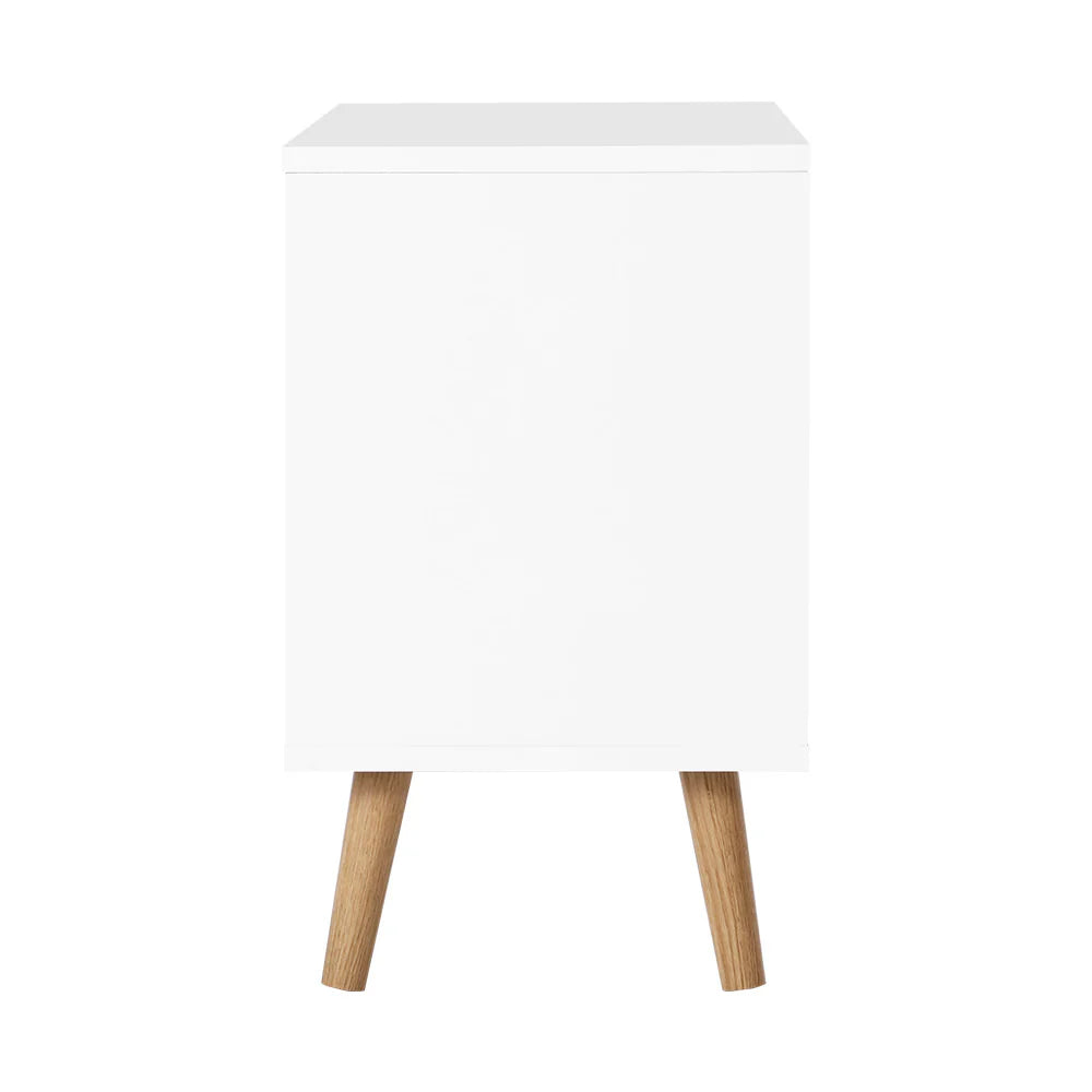 Dario (Set of 2) Bedside Tables 2 Drawer – White - Homecoze
